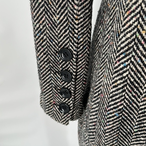 GLO Jeans Black & White Tweed Double Breasted Coat Size Large - Picture 7 of 16